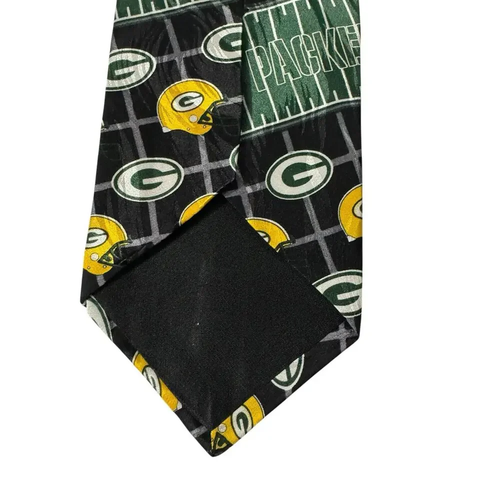 Ralph Marlin RM Sport NFL Green Bay Packers V Logo Helmet Vintage Necktie Silk